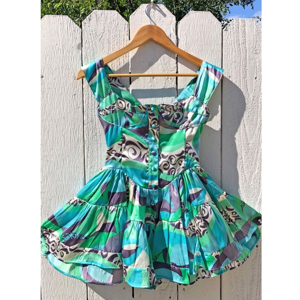 The Elisabeth Romper Dress - Lavender Mint Silk 🦋